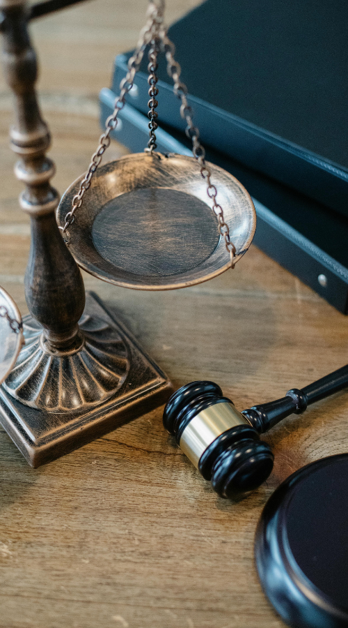 Businessman adjusting tie